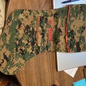 U.S. Marines camouflaged Christmas stocking.